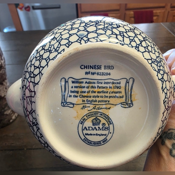 Adams Blue and White Ceramic Teapot - Picture 8 of 11